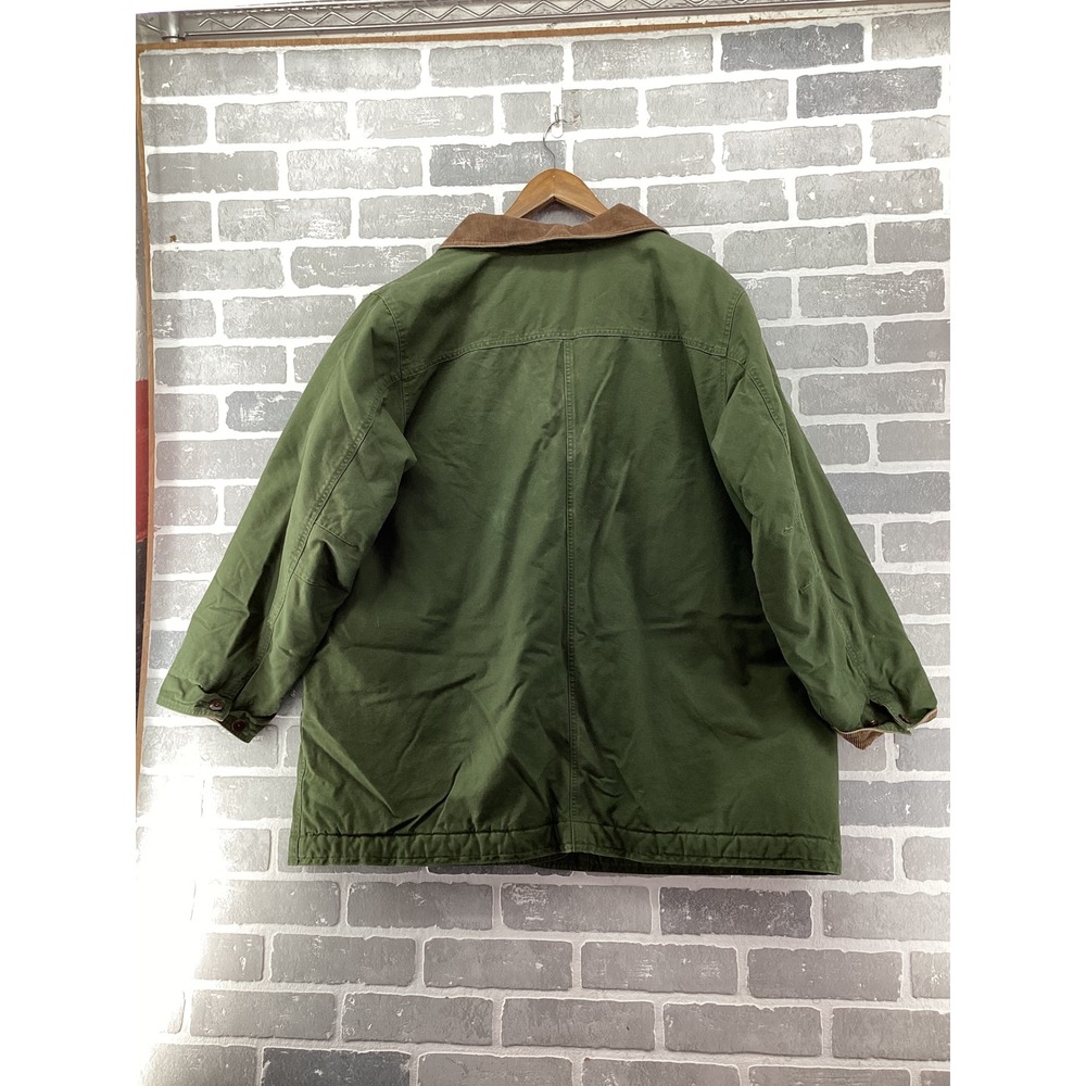 LL Bean Womens 3X Adirondack Barn Coat Green Cotton Canvas Field Jacket OWY30 - Picture 4 of 4